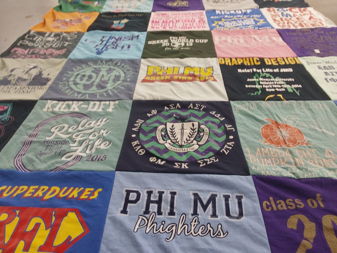 T-shirt quilt from james madison university by Eve from VA