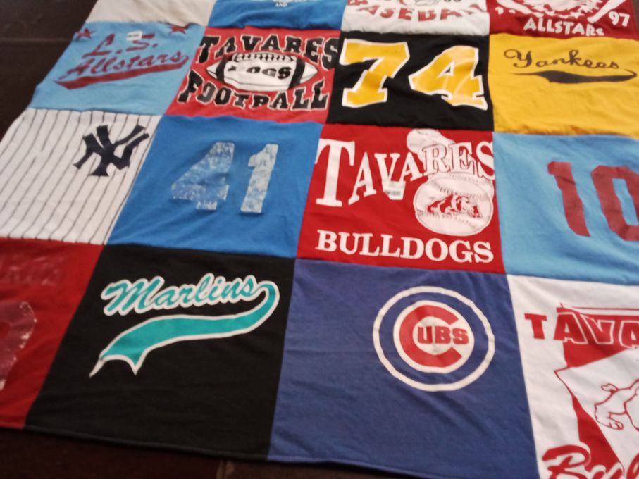 T-shirt quilt featuring new york yankees, florida marlins by Tiffany from VA