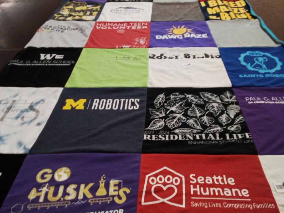 T-shirt quilt featuring university of washington huskies by Atharva from MI