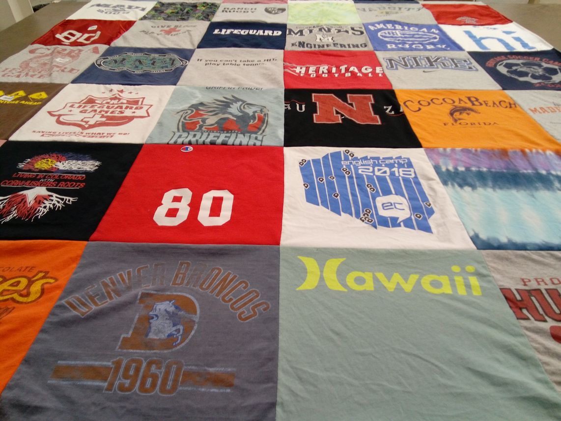 T-shirt quilt featuring denver broncos by Alyssa from CO