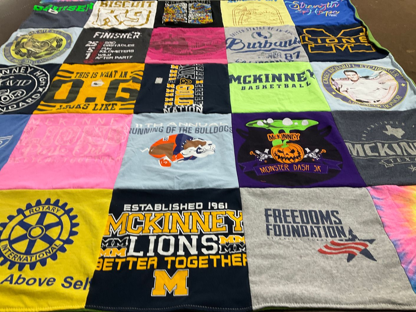 T-shirt quilt from mckinney high school, mckinney college by Dana from TX