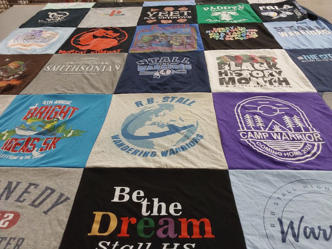 T-shirt quilt featuring r.b. stall warriors by Zachary from SC