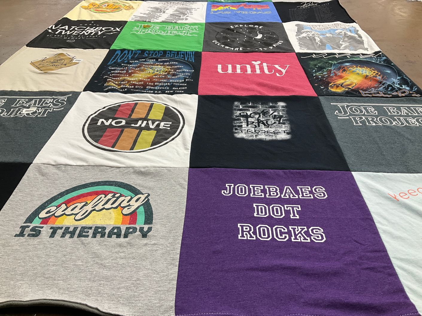 T-shirt quilt with crafting themes by Donna K from NC