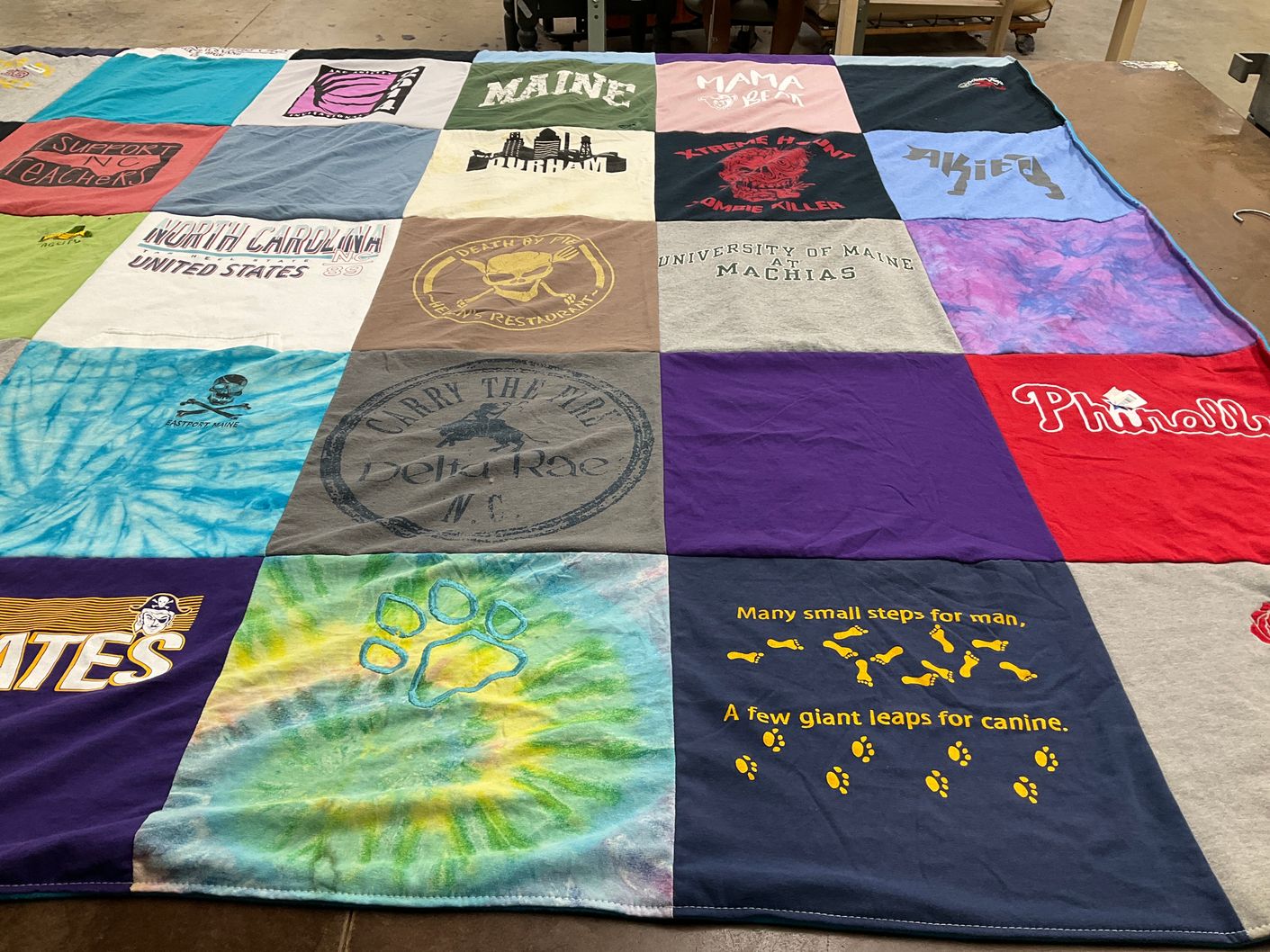 T-shirt quilt from university of maine at machias by Cynthia from IL