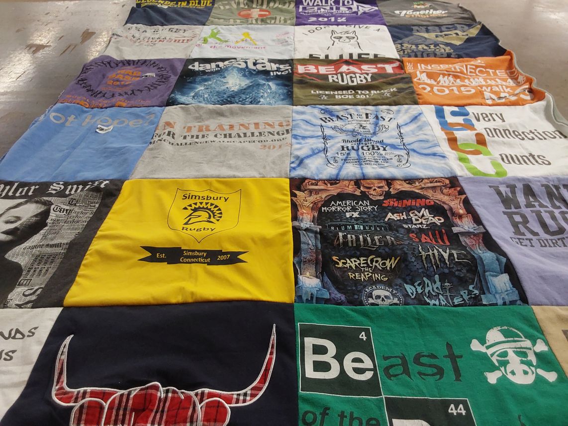 T-shirt quilt featuring beast rugby by Renee from SC