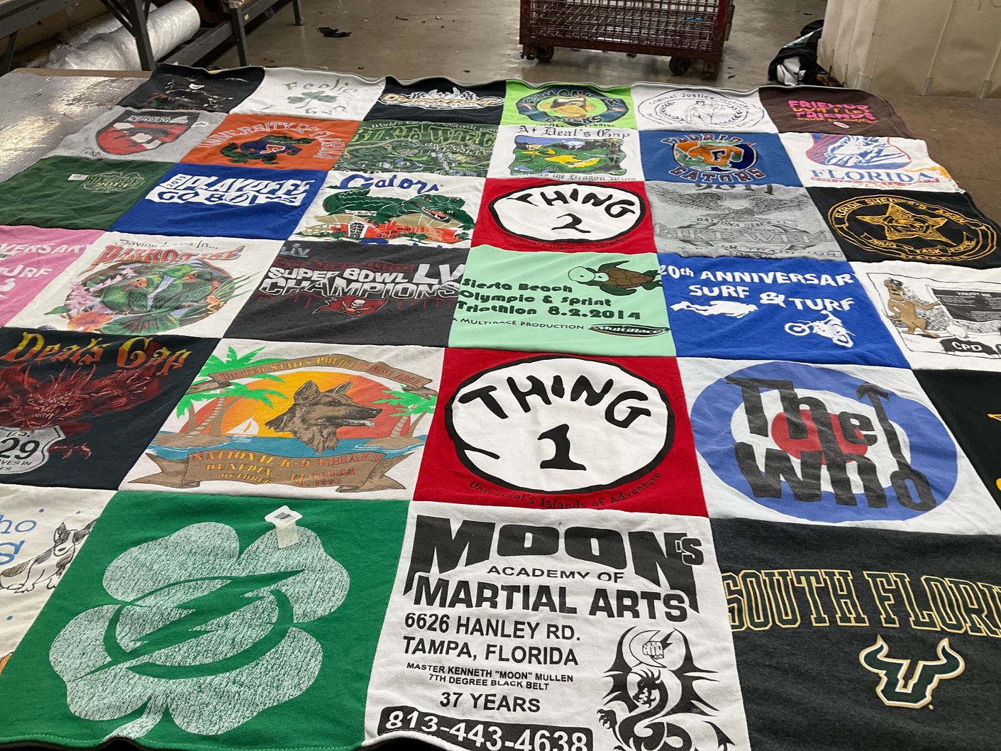 T-shirt quilt from university of south florida by Betsy from TN