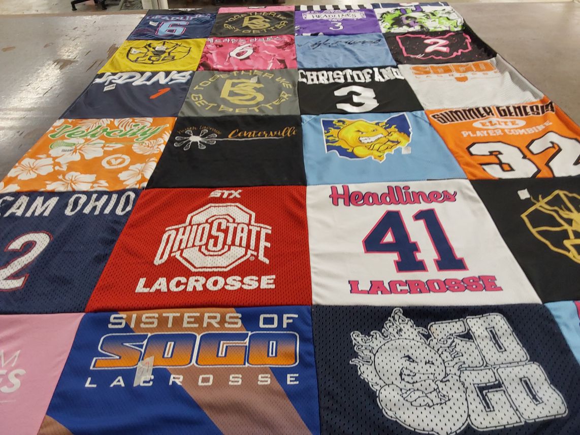 T-shirt quilt from ohio state university by Leslie from OH