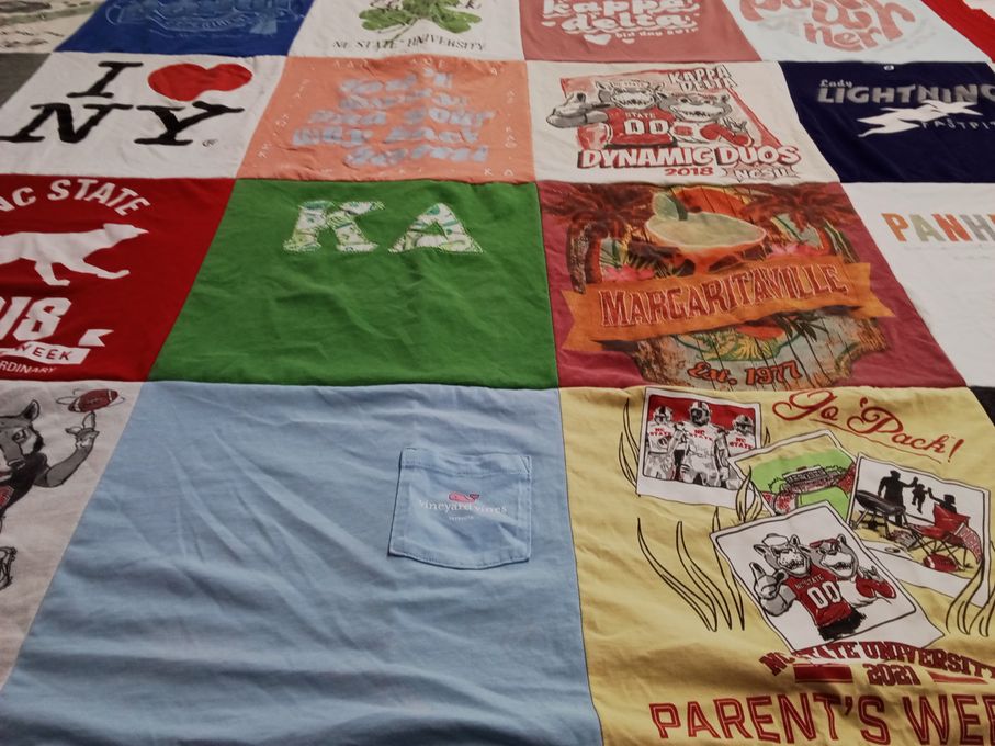 T-shirt quilt featuring nc state wolfpack by Jennifer from NC