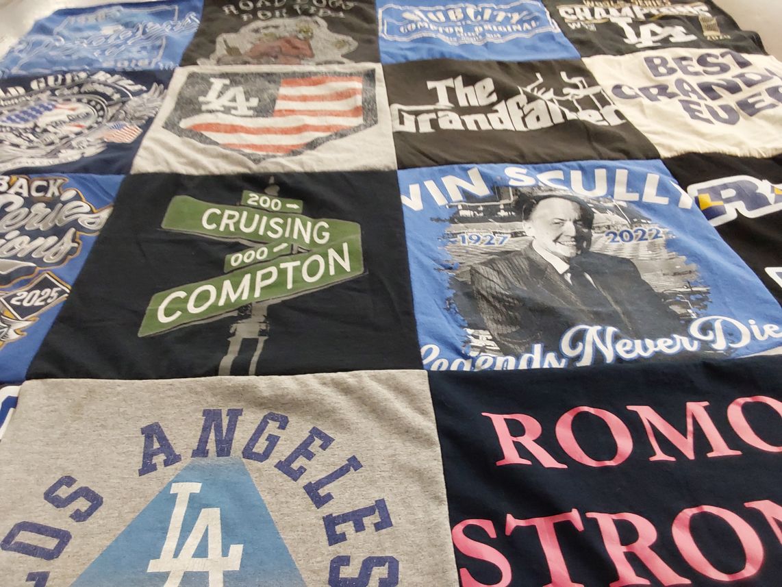 T-shirt quilt featuring los angeles dodgers by erlinda from CA