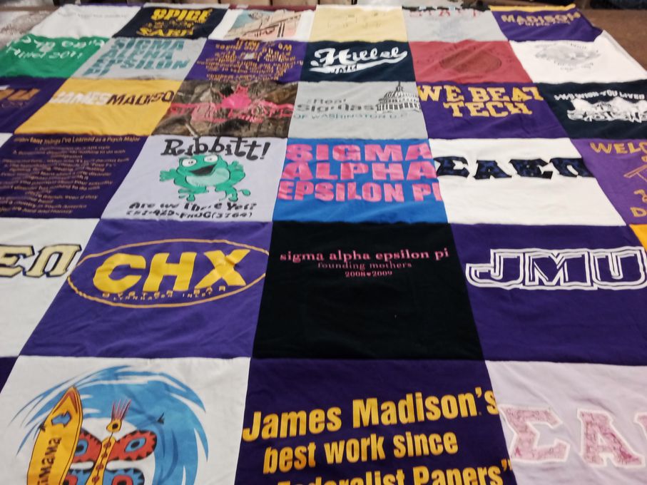 T-shirt quilt from james madison university by Katy from VA