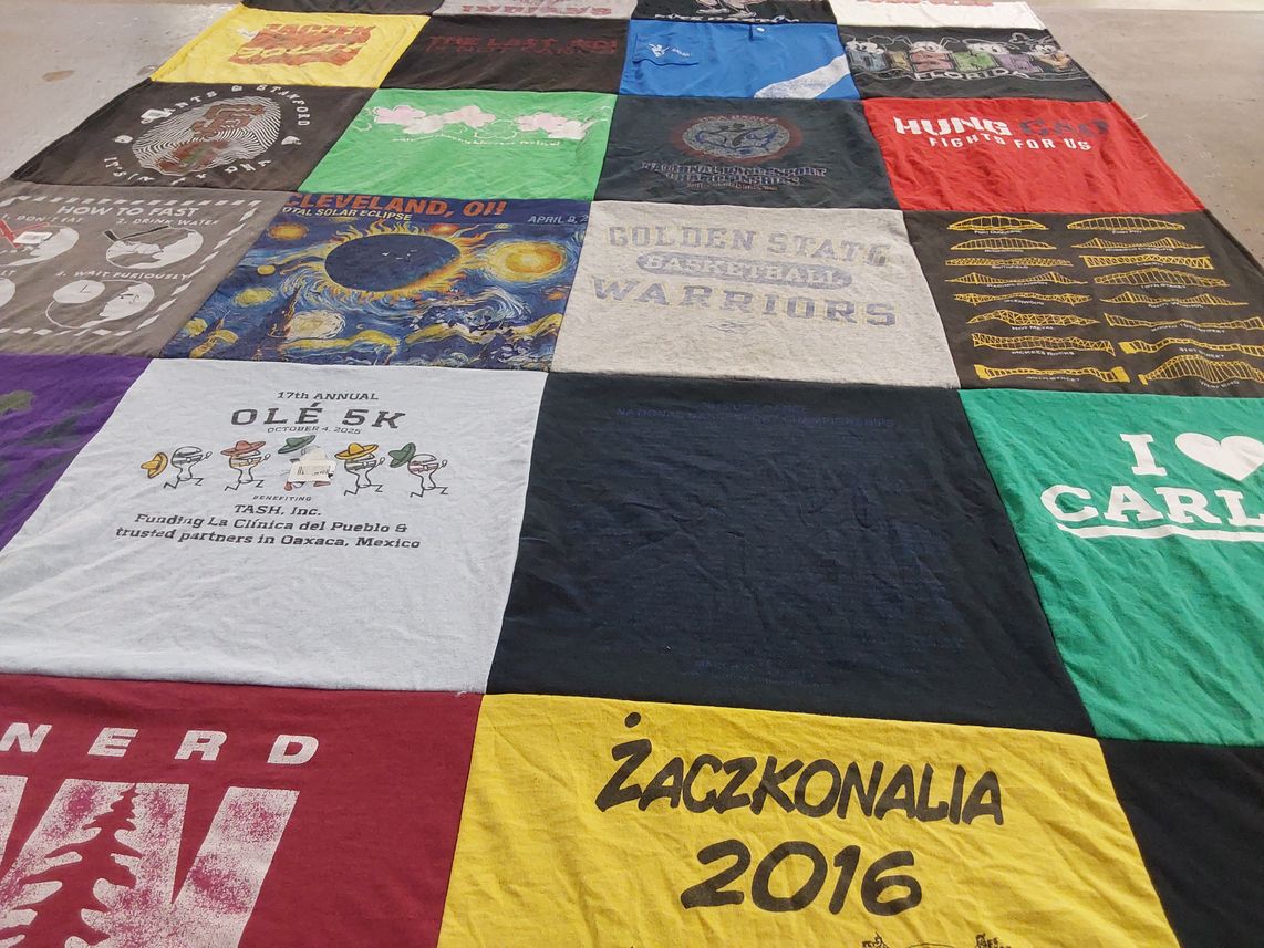 T-shirt quilt featuring golden state warriors by Zachary from PA