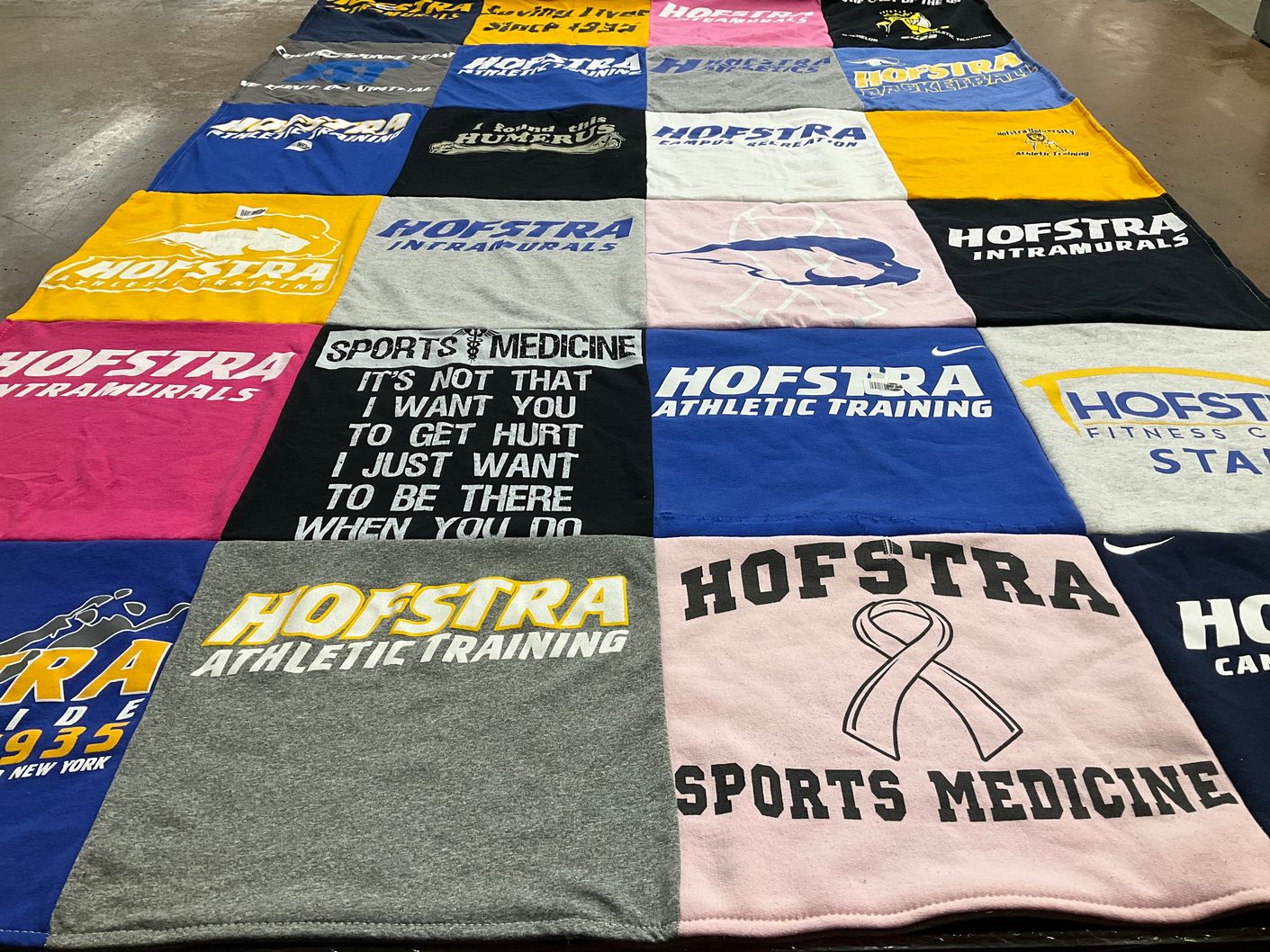 T-shirt quilt from hofstra university by Amelia from NY