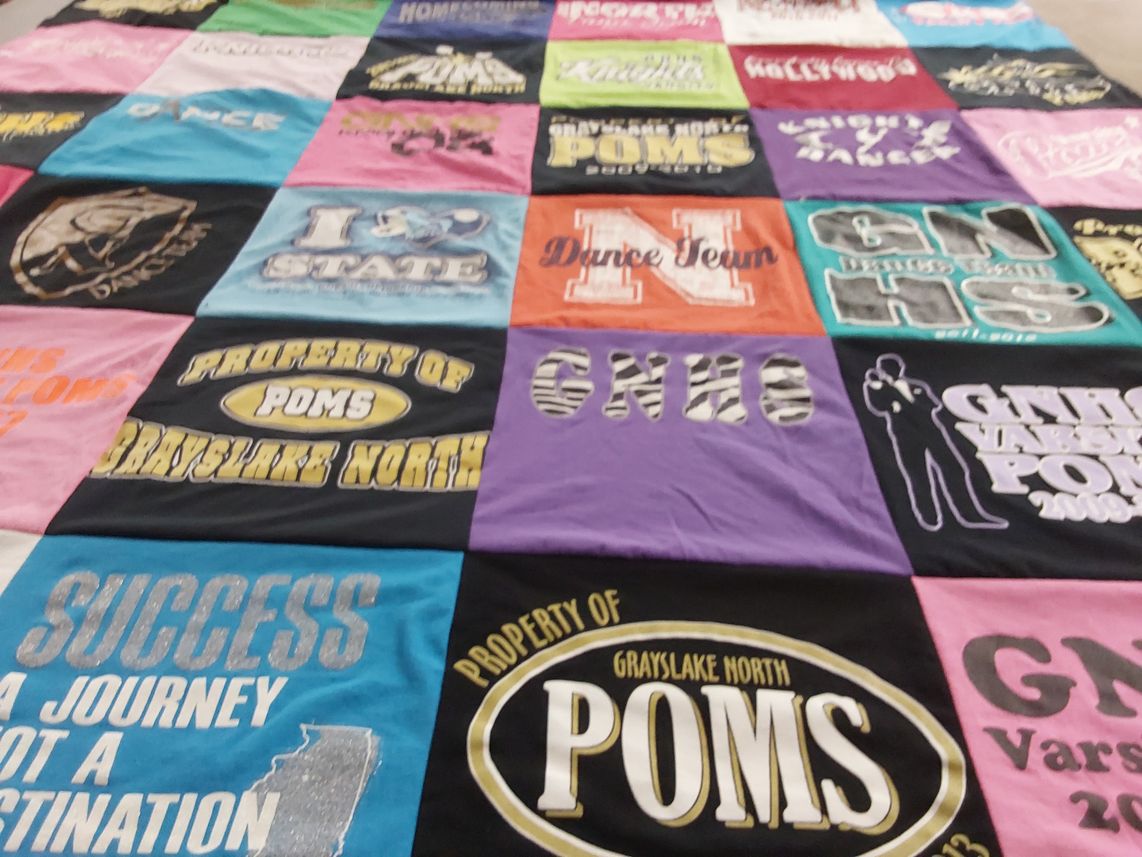 T-shirt quilt from grayslake north high school by Sarah from IL