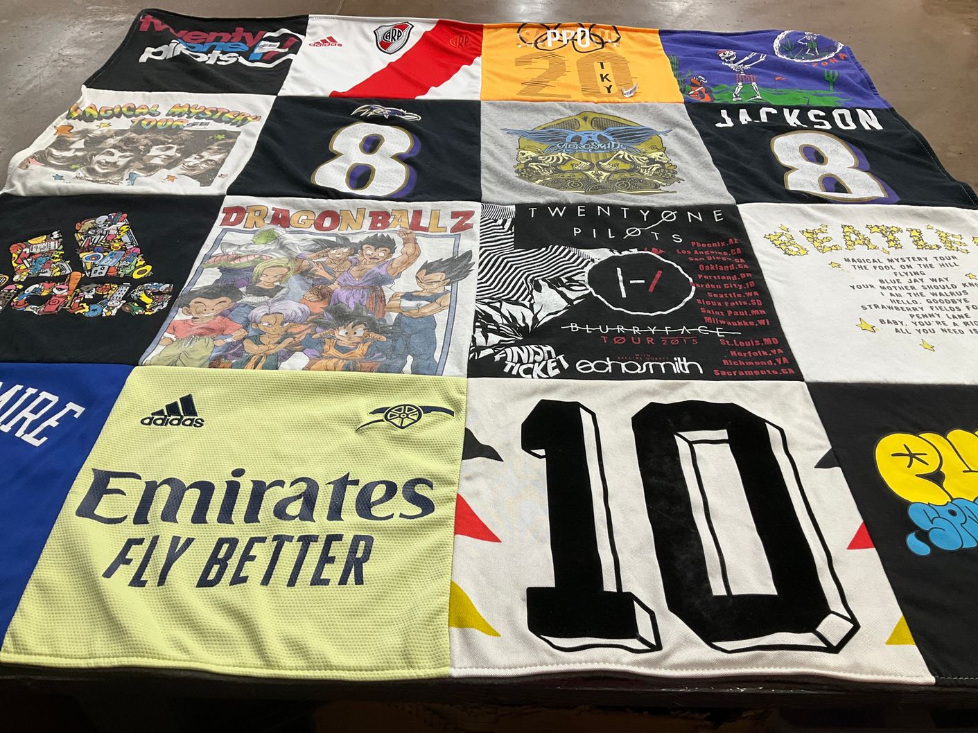 T-shirt quilt with music, anime themes by Sakul from OR