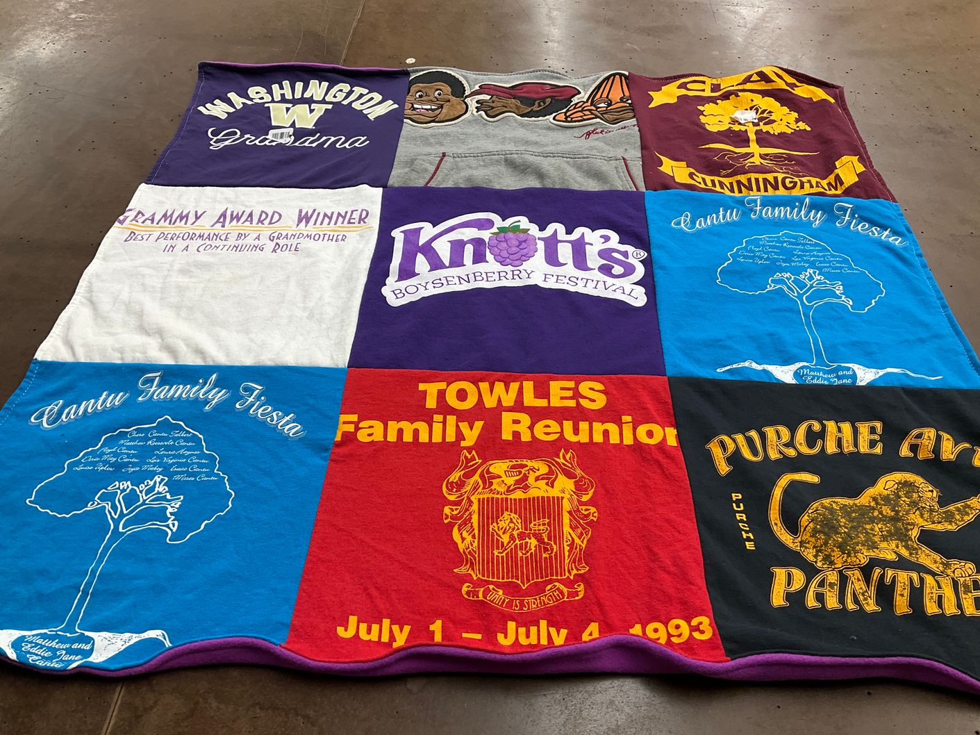 T-shirt quilt from purche avenue elementary school by Chere from CA