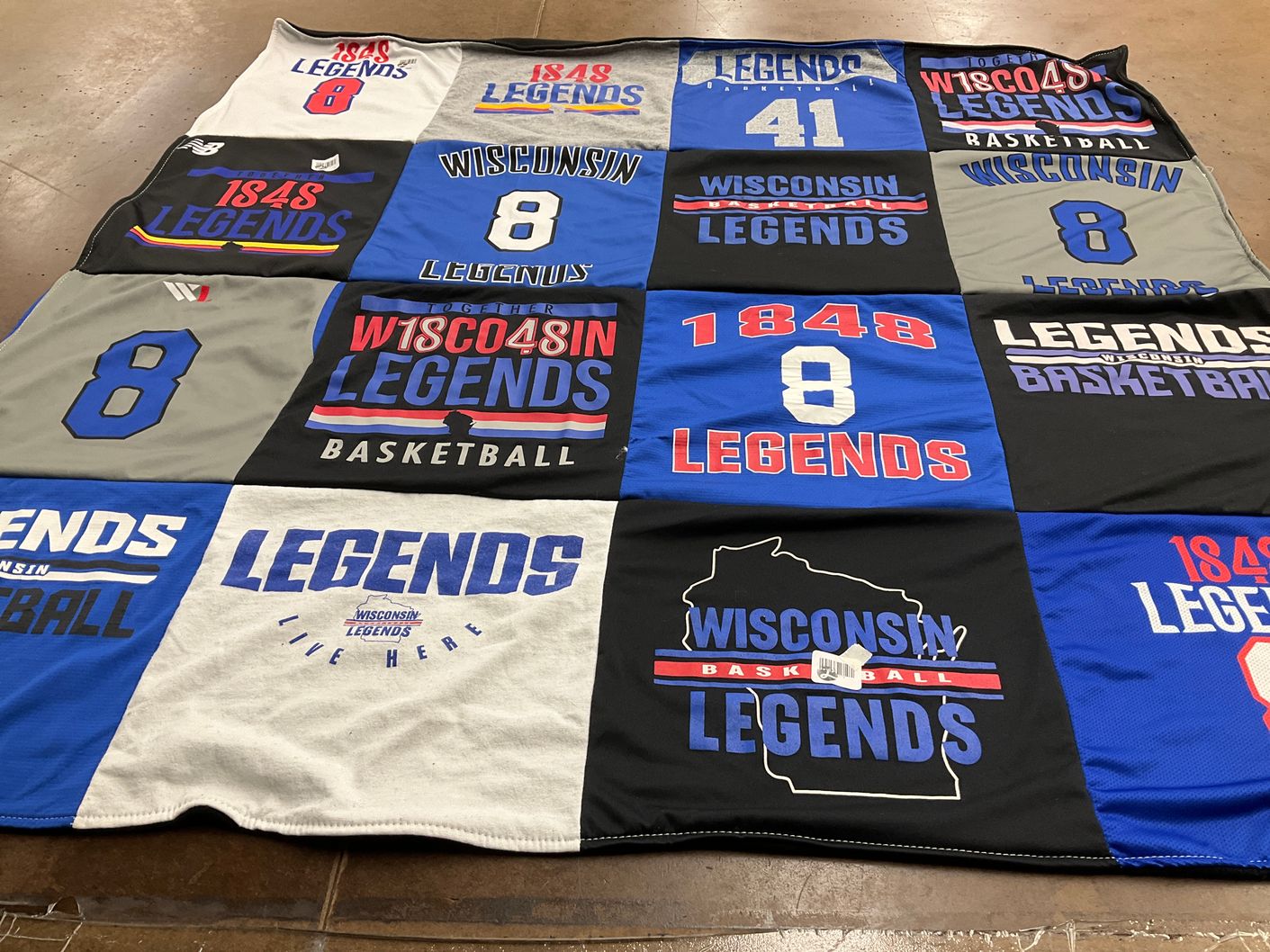 T-shirt quilt with basketball themes by Kristina from WI