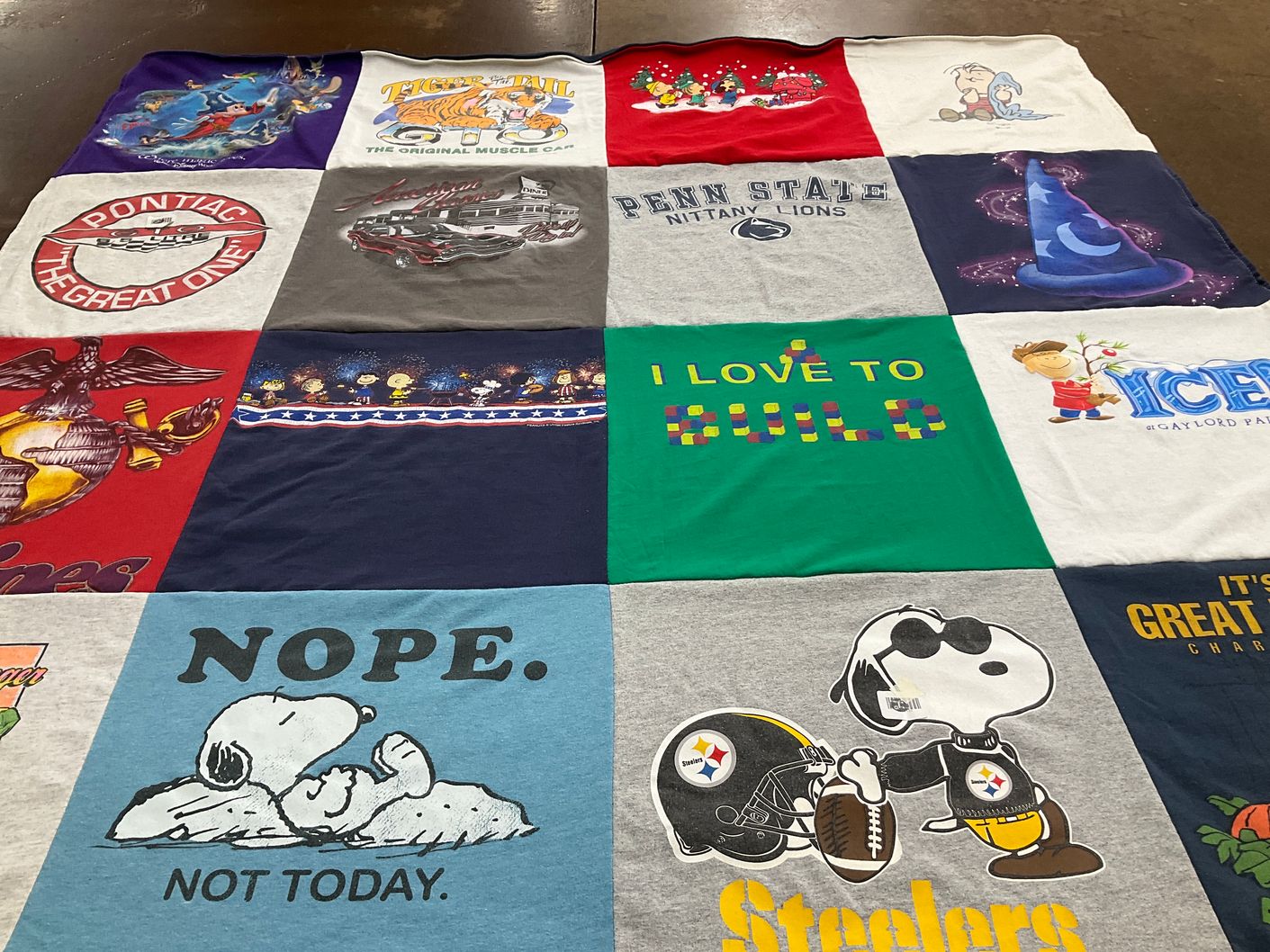 T-shirt quilt featuring penn state nittany lions, pittsburgh steelers by Angela from FL