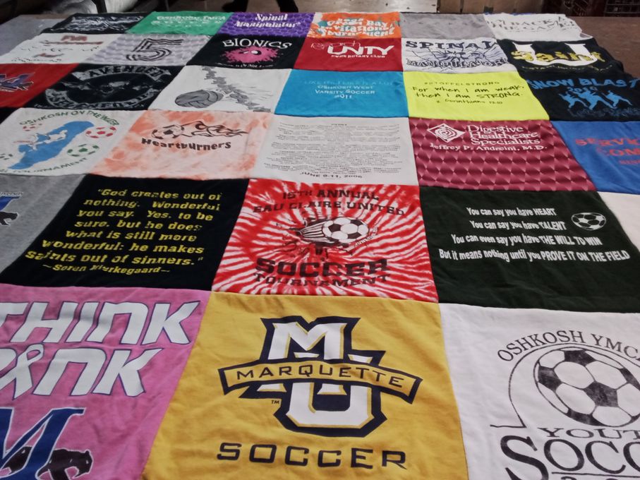 T-shirt quilt featuring marquette university soccer by Tianni from WI