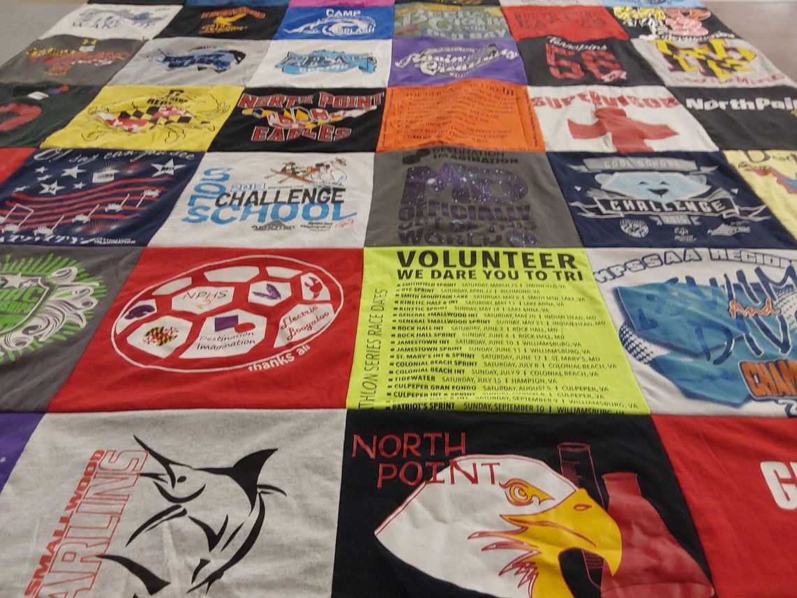 T-shirt quilt featuring smallwood arilins by Shelly from MD