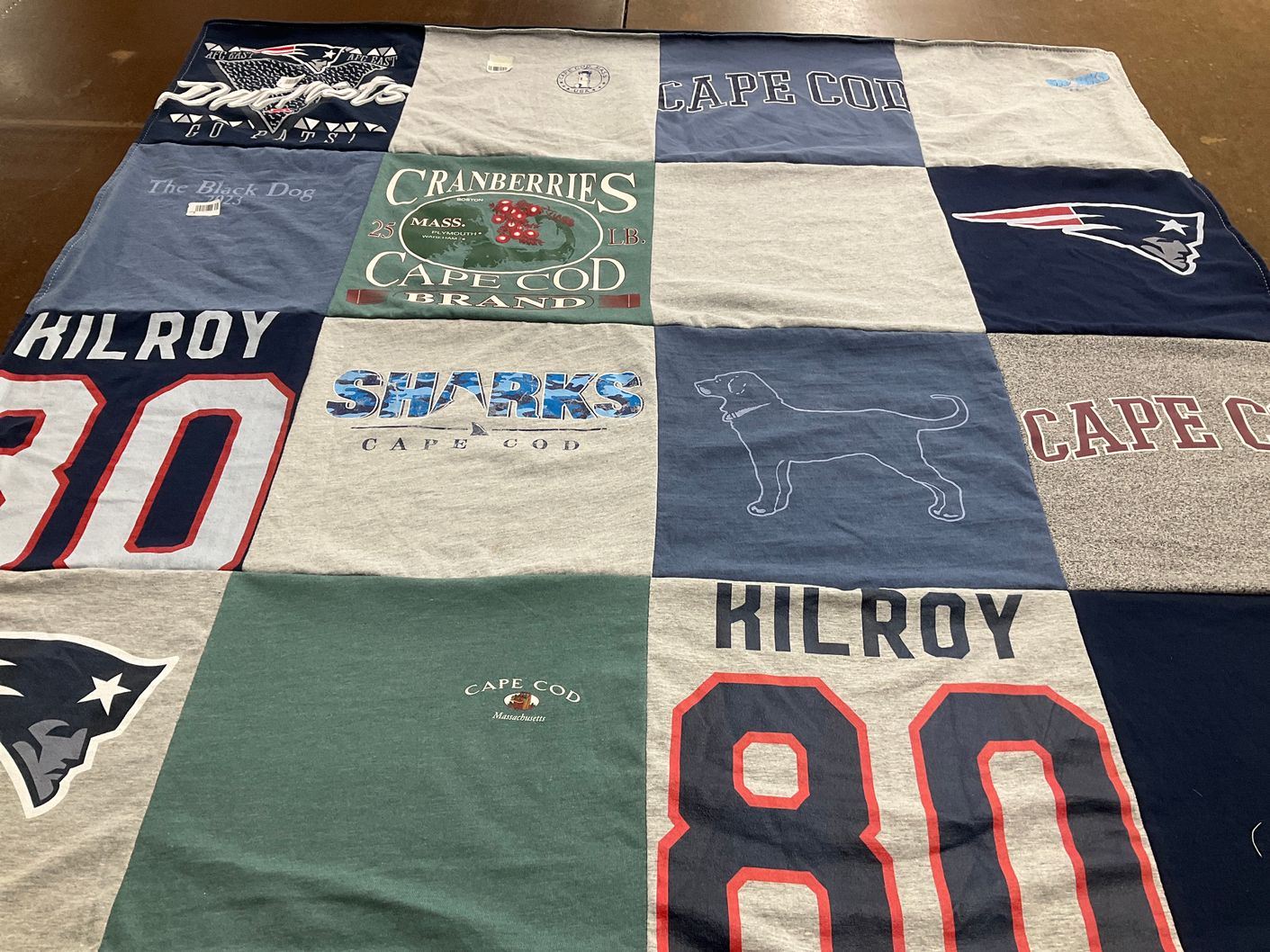 T-shirt quilt featuring new england patriots by Samantha from MA