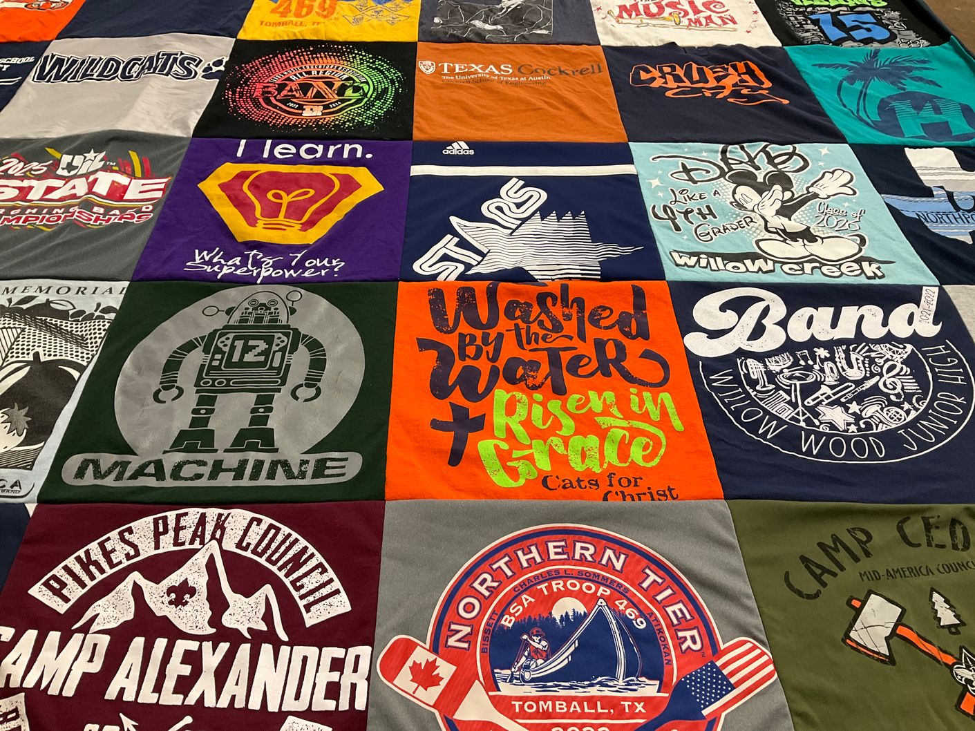 T-shirt quilt from willow wood junior high school, texas a&m university by jenny from TX