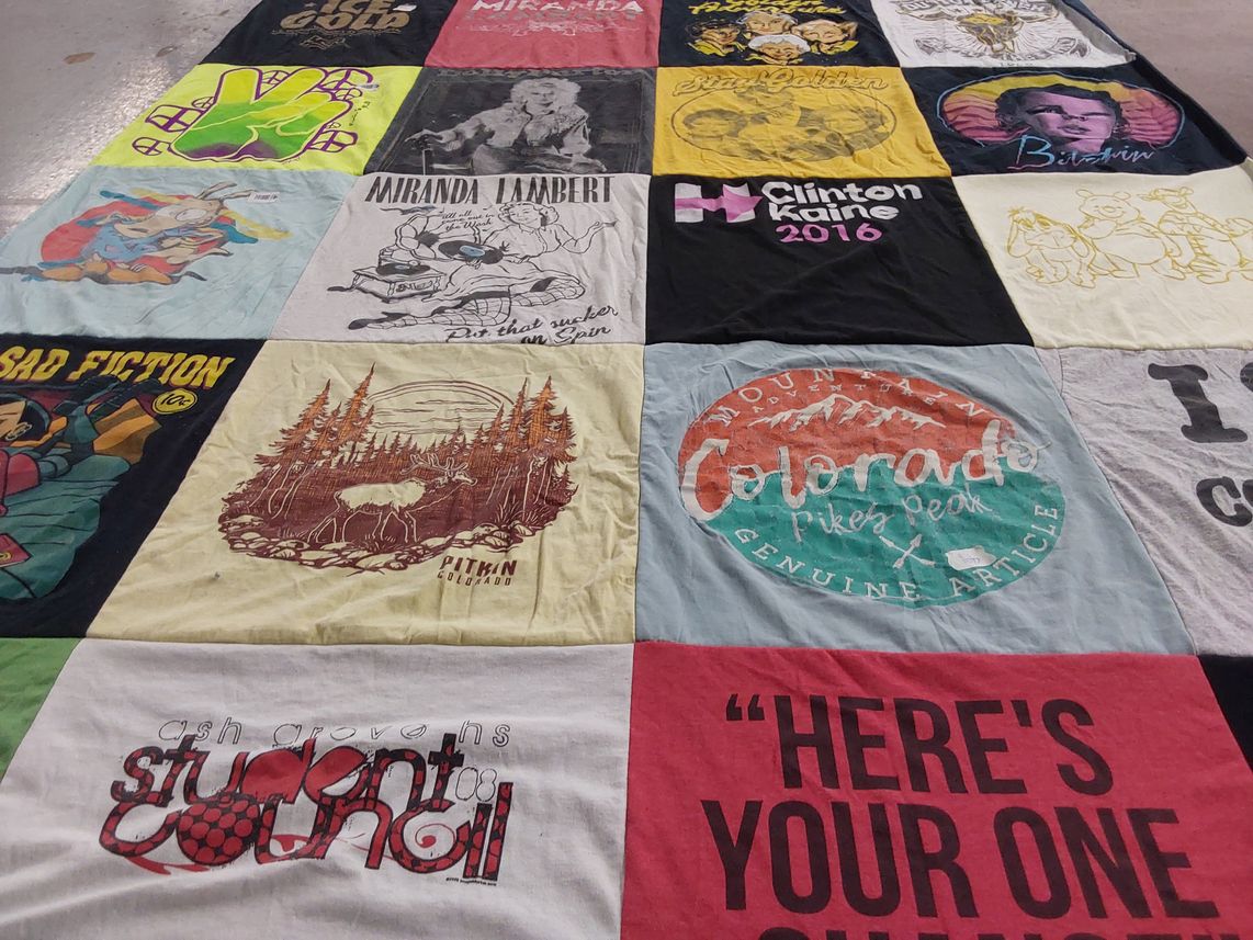 T-shirt quilt from ash grove high school by Kelsey from FL