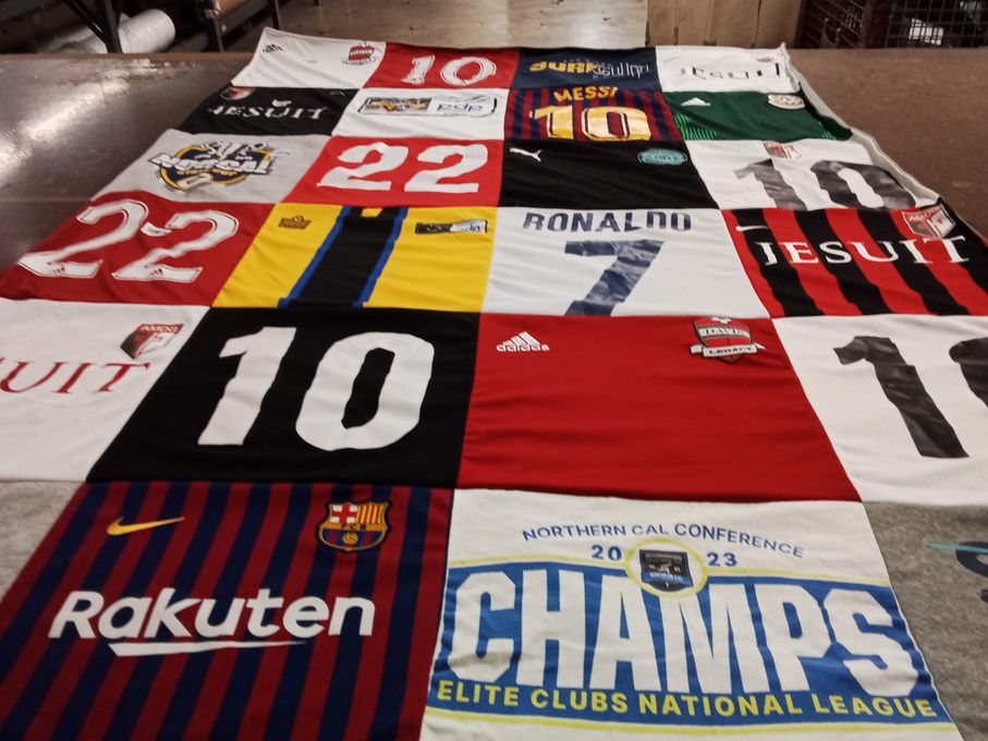 T-shirt quilt featuring fc barcelona by Michele from CA