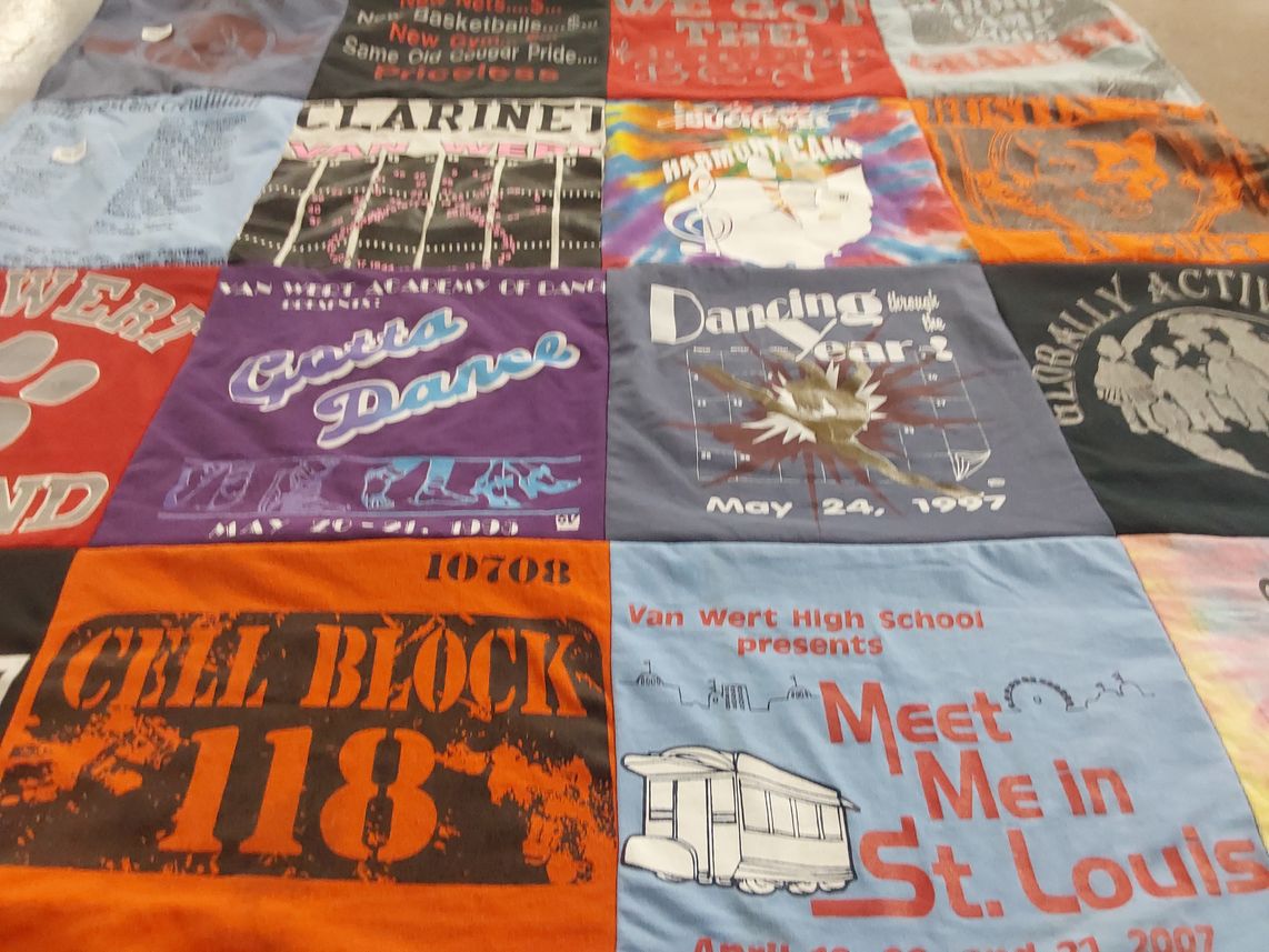 T-shirt quilt from van wert high school by Carol from OH