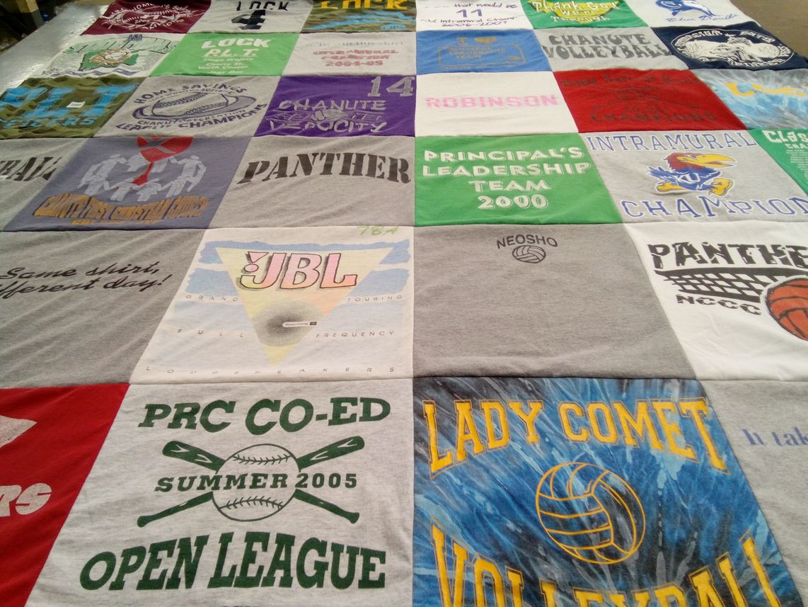 T-shirt quilt featuring chanute high school volleyball, neosho county community college volleyball by Kara from CO