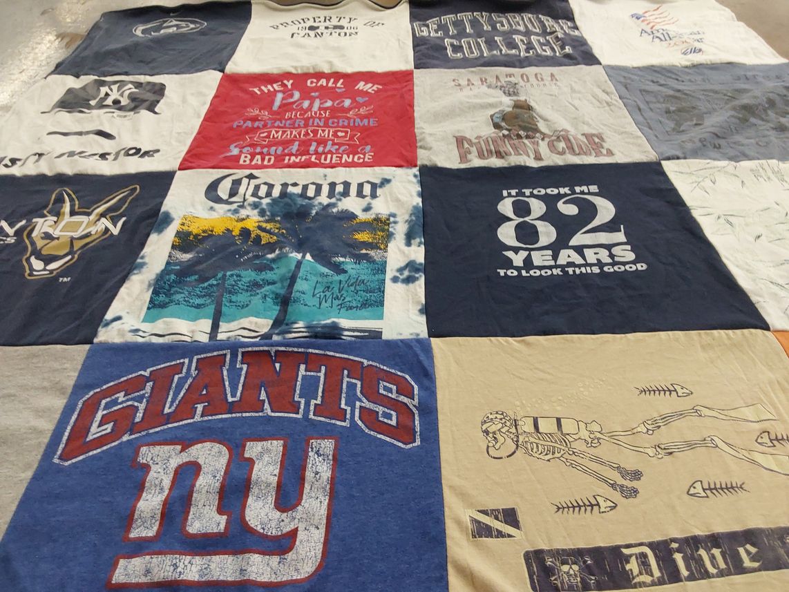 T-shirt quilt featuring new york giants by Pauline from NY