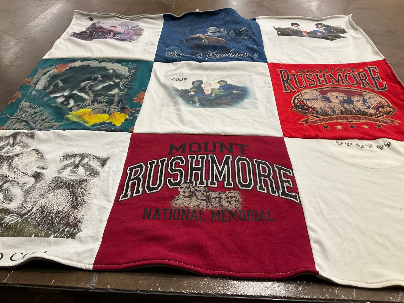 T-shirt quilt with travel, national parks themes by Jessica from KY