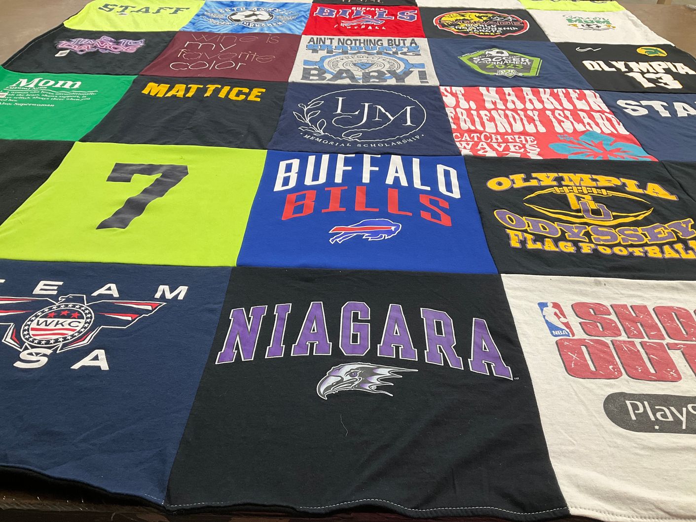 T-shirt quilt featuring buffalo bills, olympia odyssey by Kayla from NY
