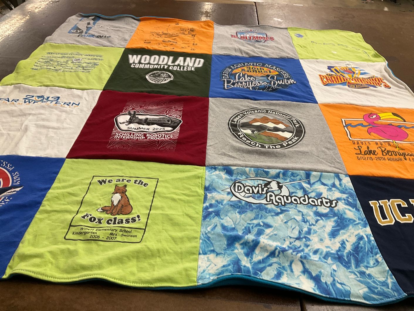 T-shirt quilt from woodland community college, william f. williams elementary school by Melissa from CA