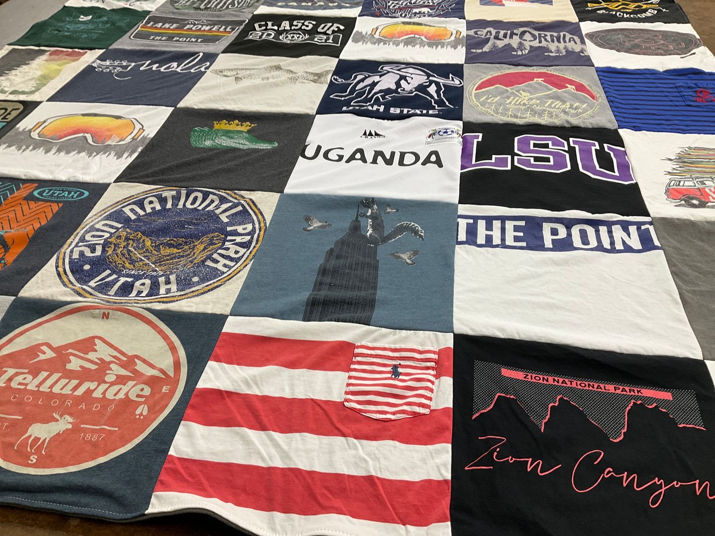 T-shirt quilt from louisiana state university by Toni from UT