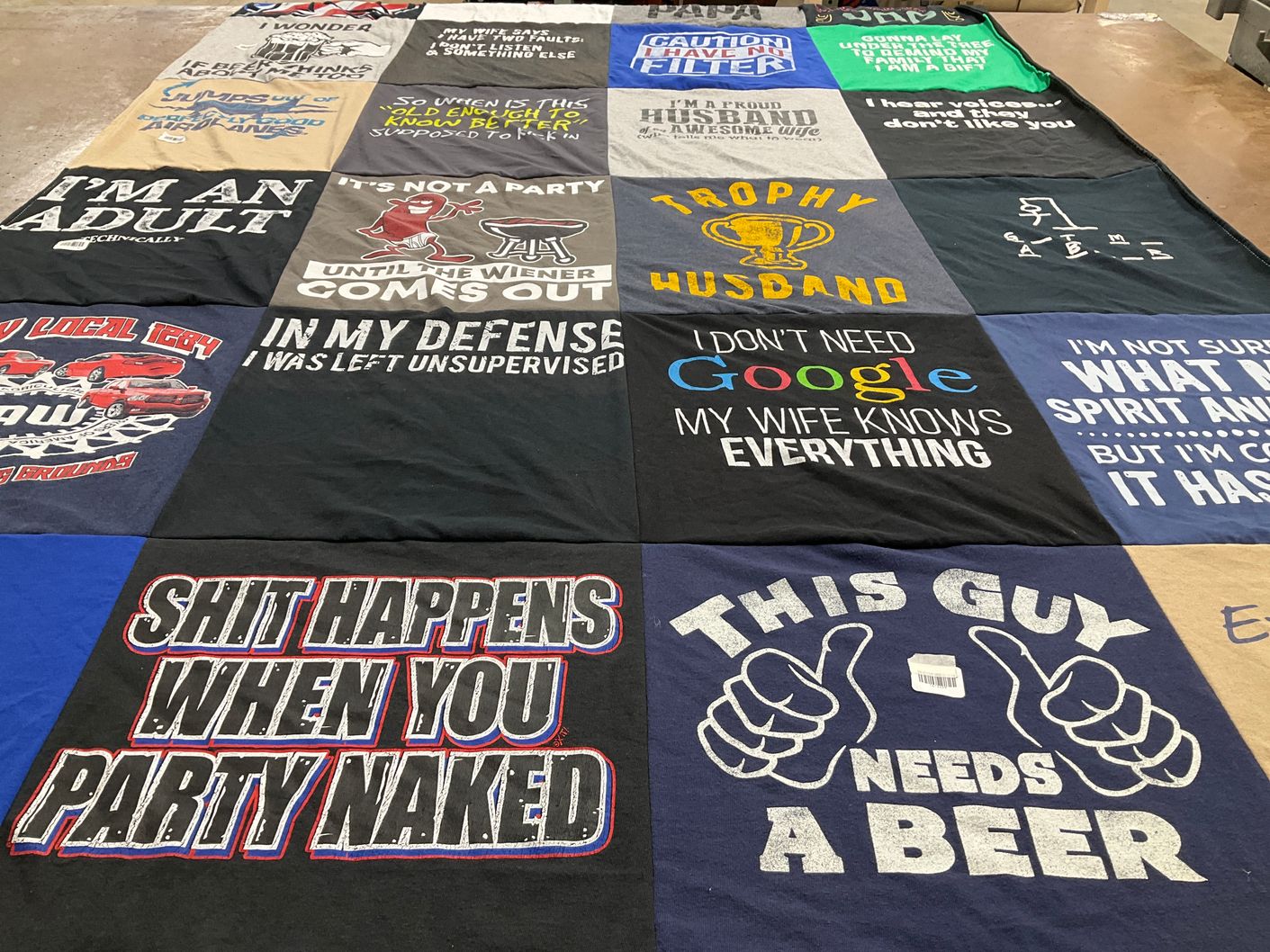 T-shirt quilt from local tech high school by Lori from MI