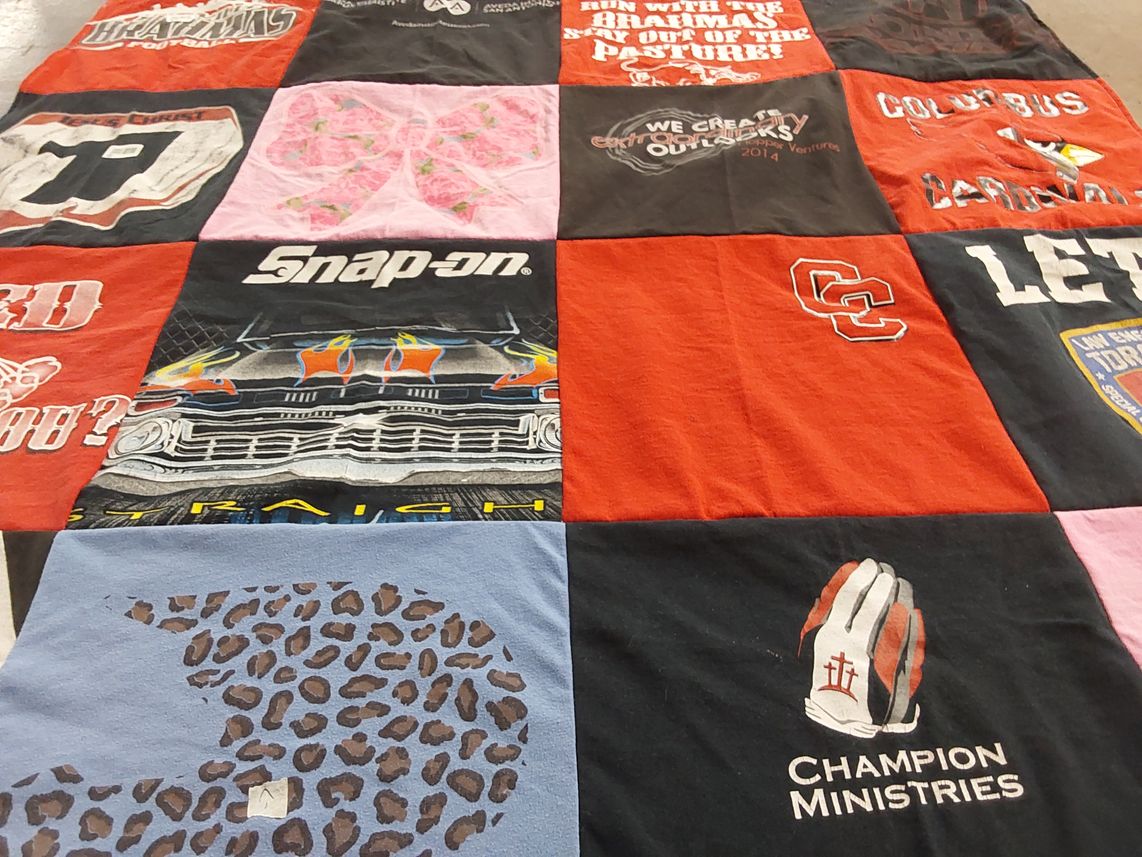 T-shirt quilt featuring columbus cardinals by Tanya from TX