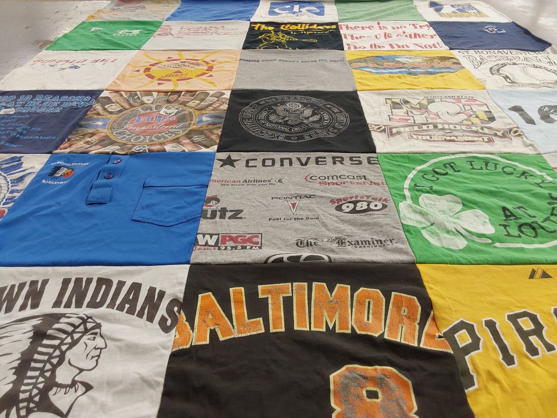 T-shirt quilt featuring baltimore pirates by Kearney from MD