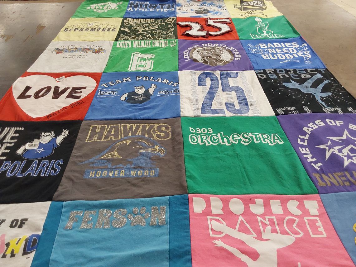 T-shirt quilt featuring team polaris by Jennifer from IL