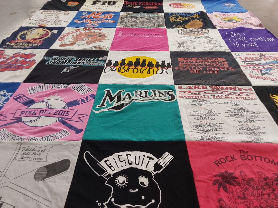 T-shirt quilt featuring miami marlins by Sherry from FL