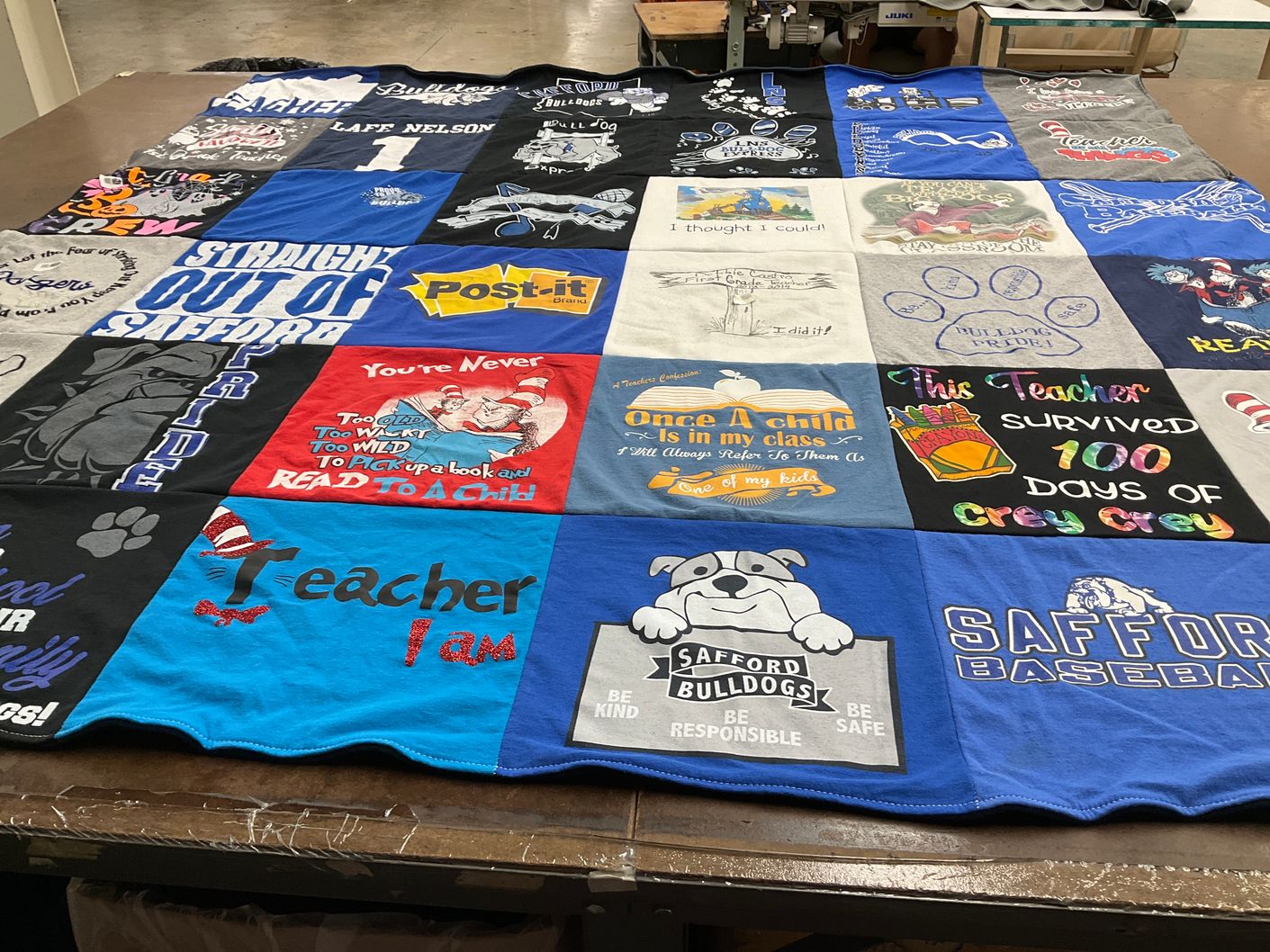 T-shirt quilt featuring safford bulldogs by Debbie from AZ