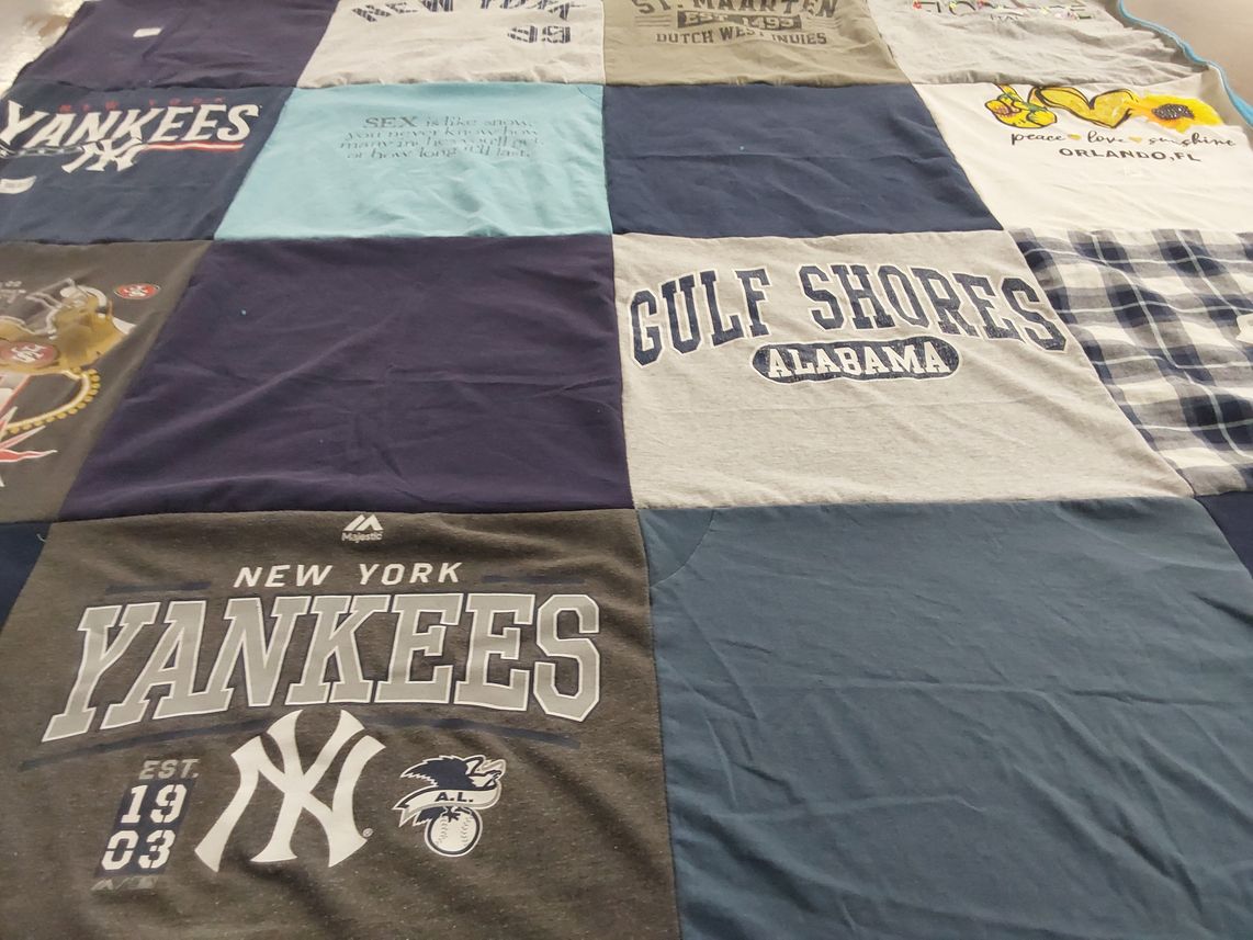 T-shirt quilt featuring new york yankees by Tina from NY