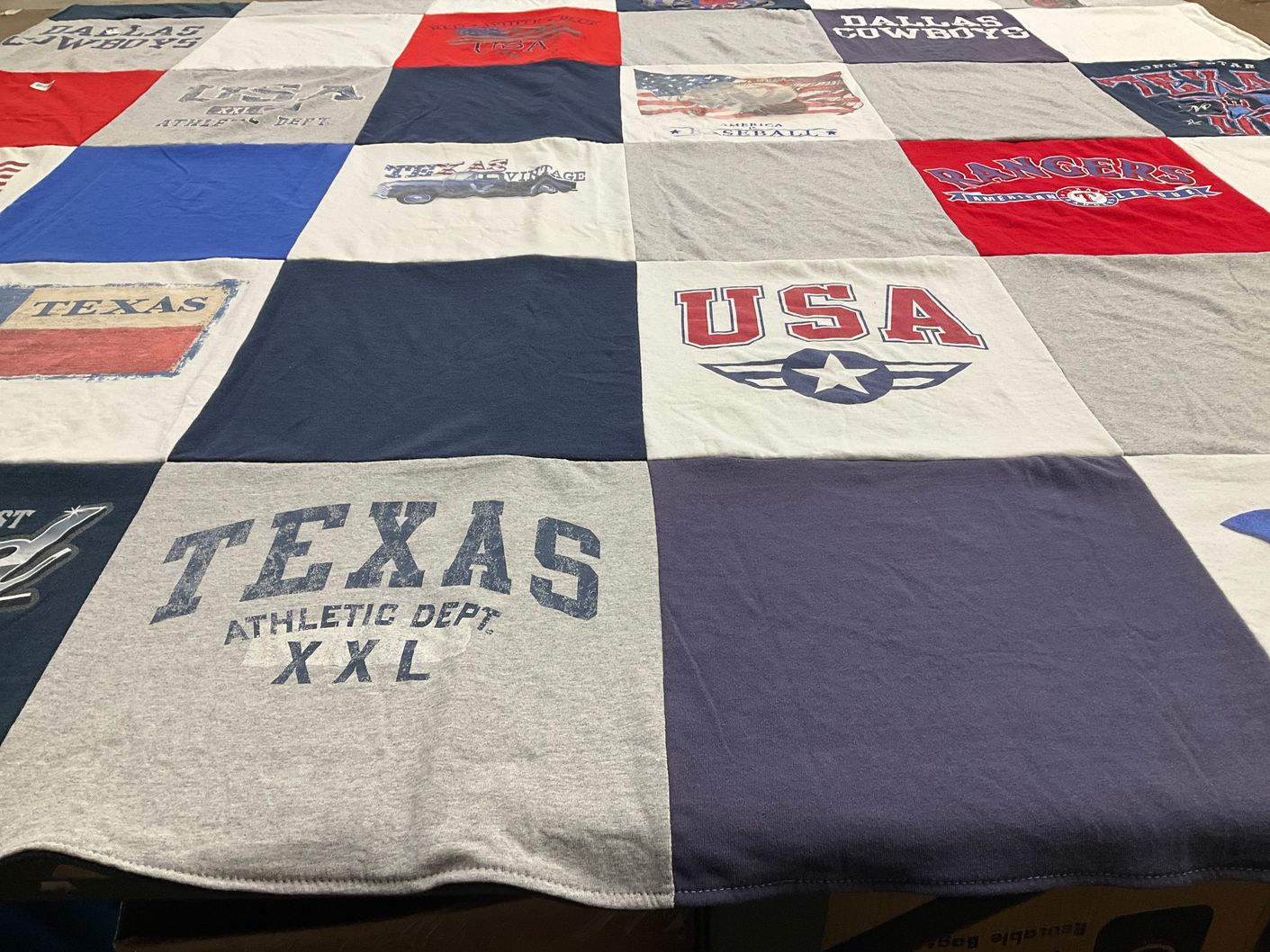 T-shirt quilt featuring dallas cowboys, texas rangers by Lynn from TX