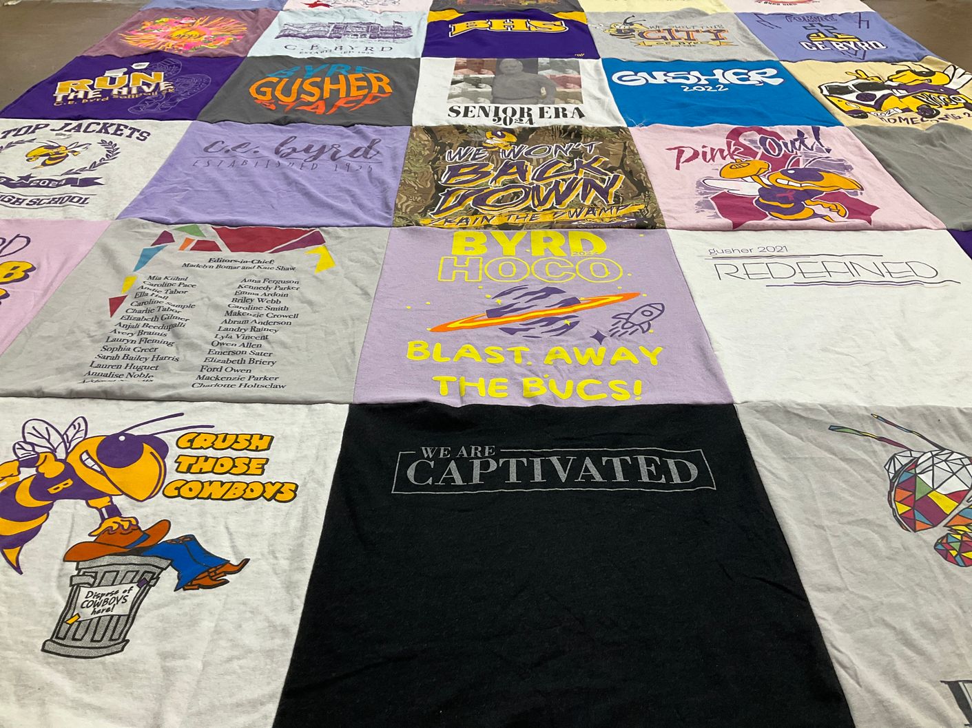 T-shirt quilt from c.e. byrd high school by Natalie from LA