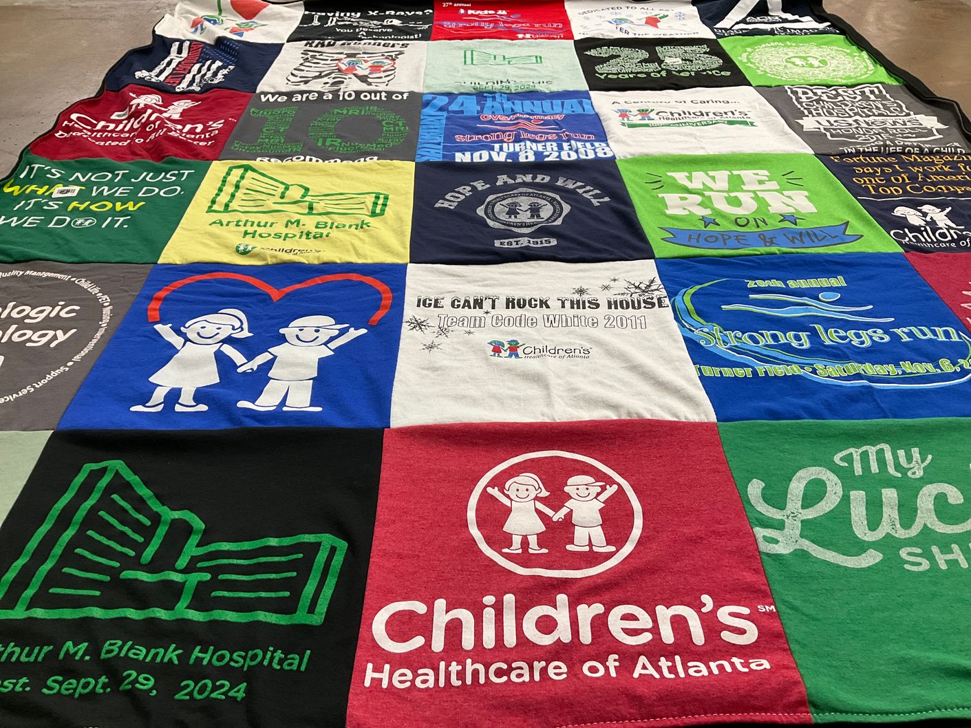 T-shirt quilt with healthcare, children themes by Angie from GA