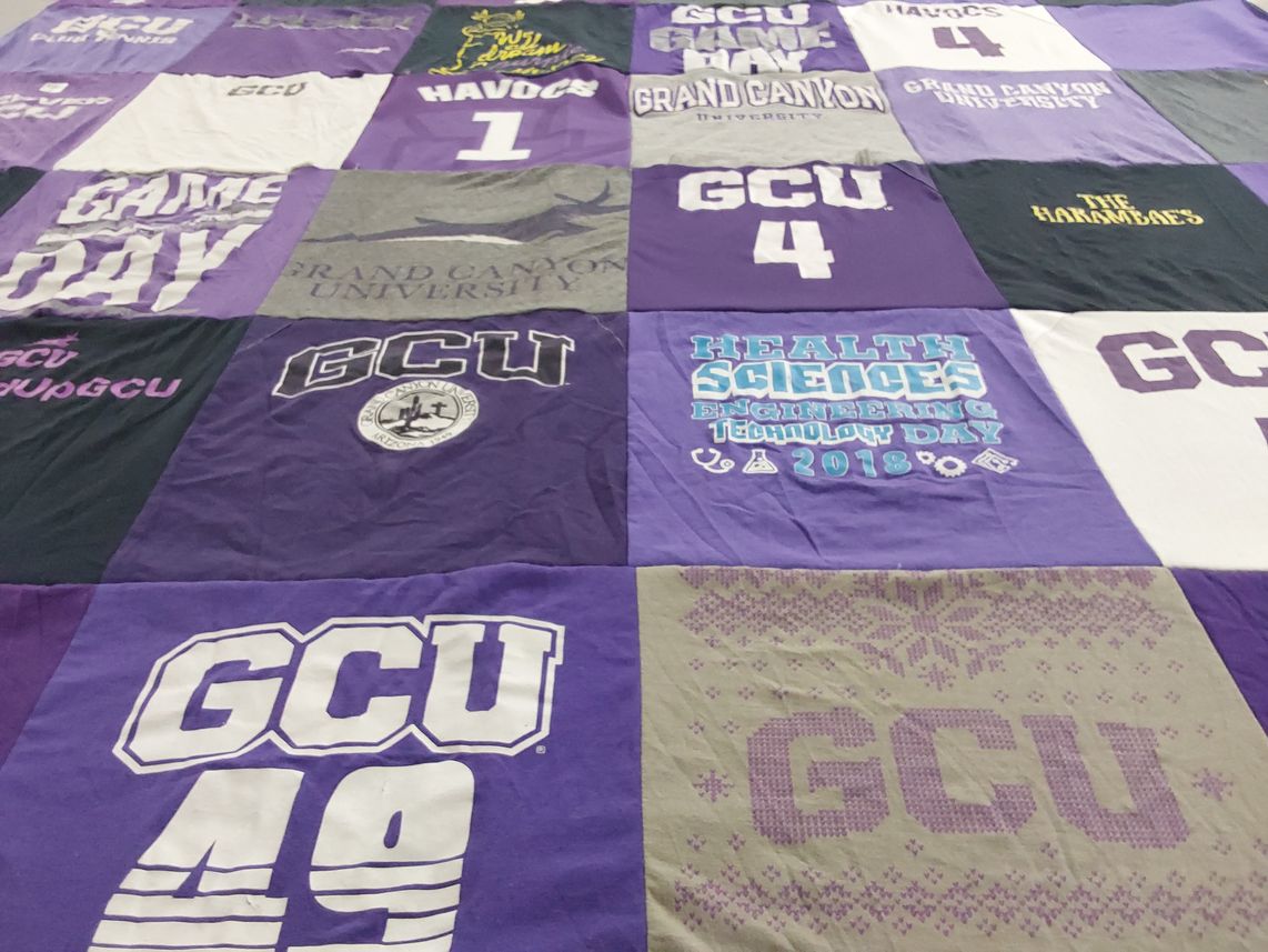 T-shirt quilt from grand canyon university by Brianna from KS