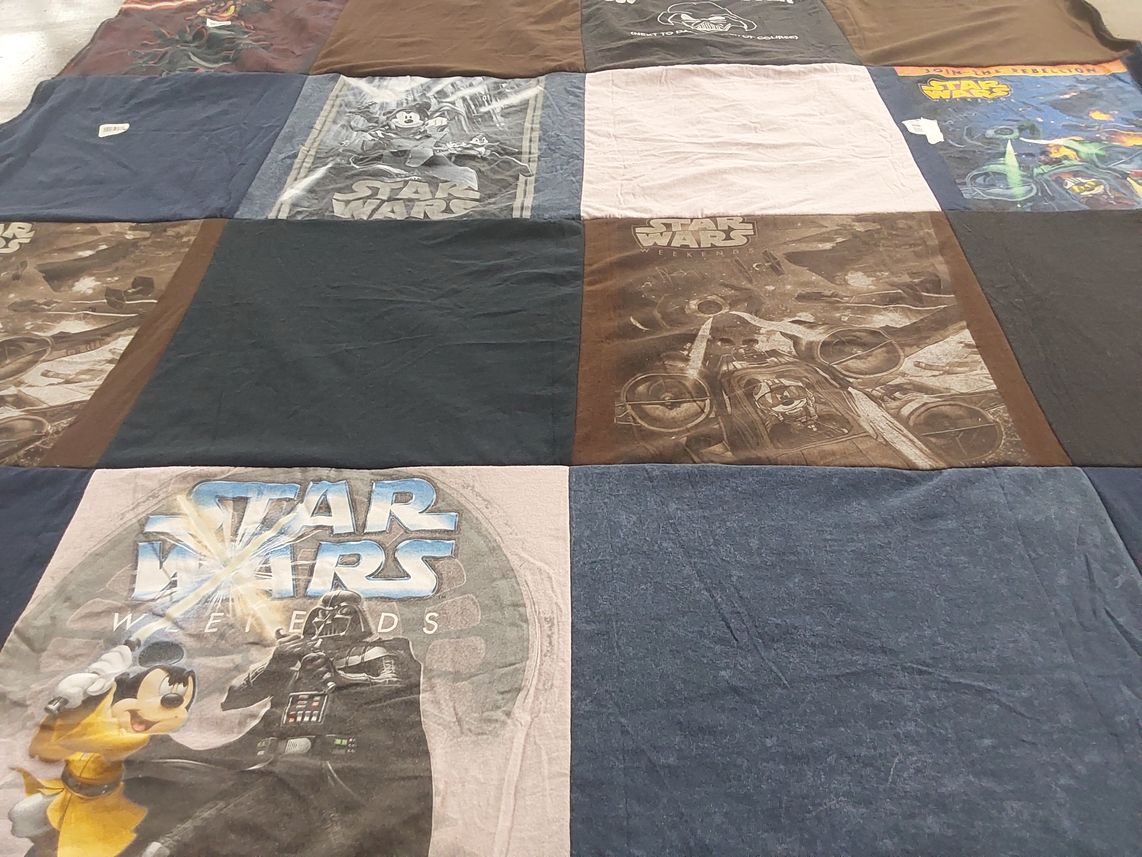 T-shirt quilt with movies, science fiction themes by kevin from FL