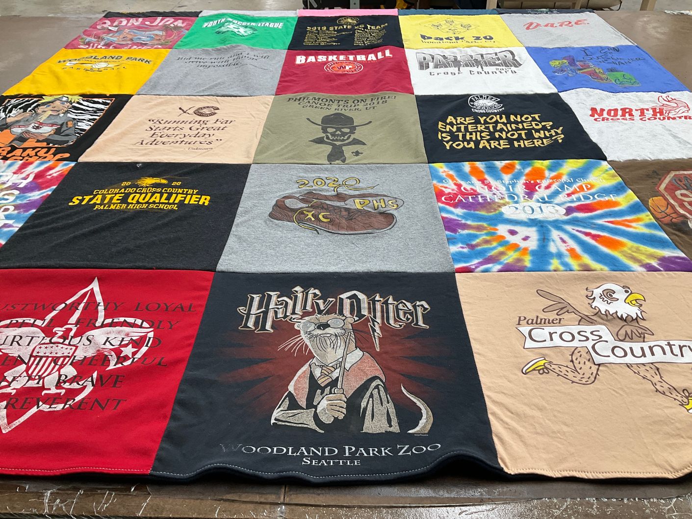 T-shirt quilt featuring palmer cross country by Deborah from CO