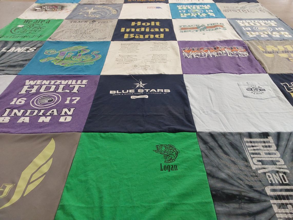 T-shirt quilt from wentzville holt high school by Shonda from MO