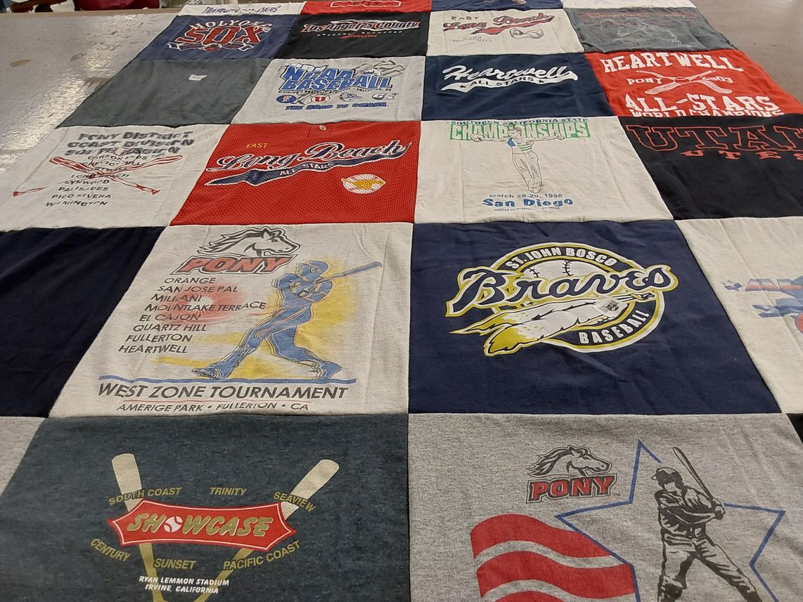 T-shirt quilt featuring st. john bosco braves, angels by k from CA