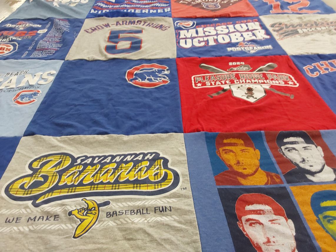 T-shirt quilt featuring chicago cubs by Deborah from IN
